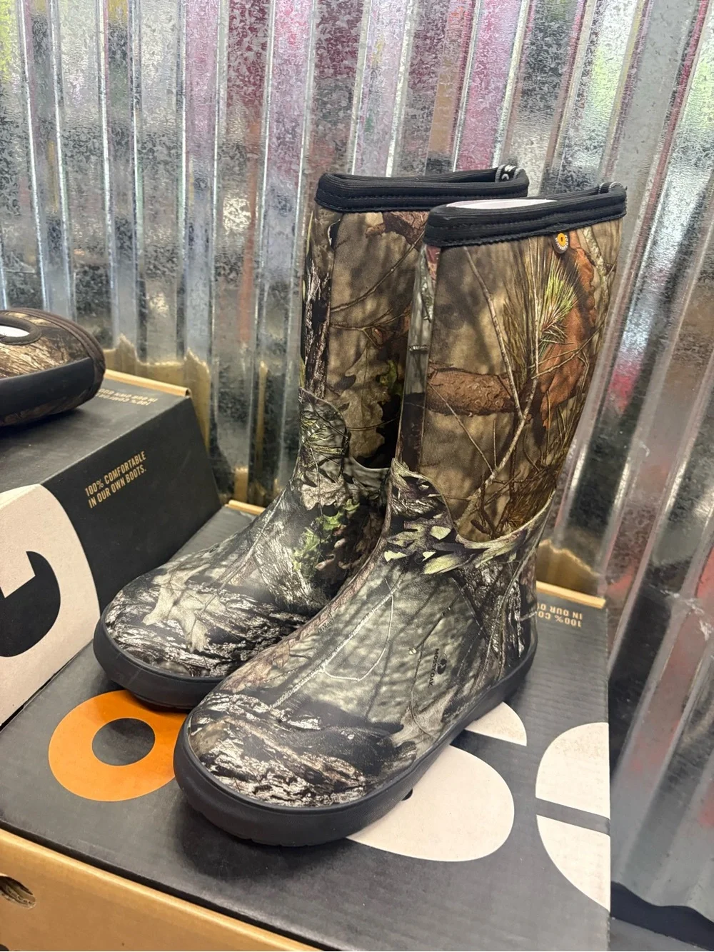 Bogs Kids Camo Boots in Brown Green